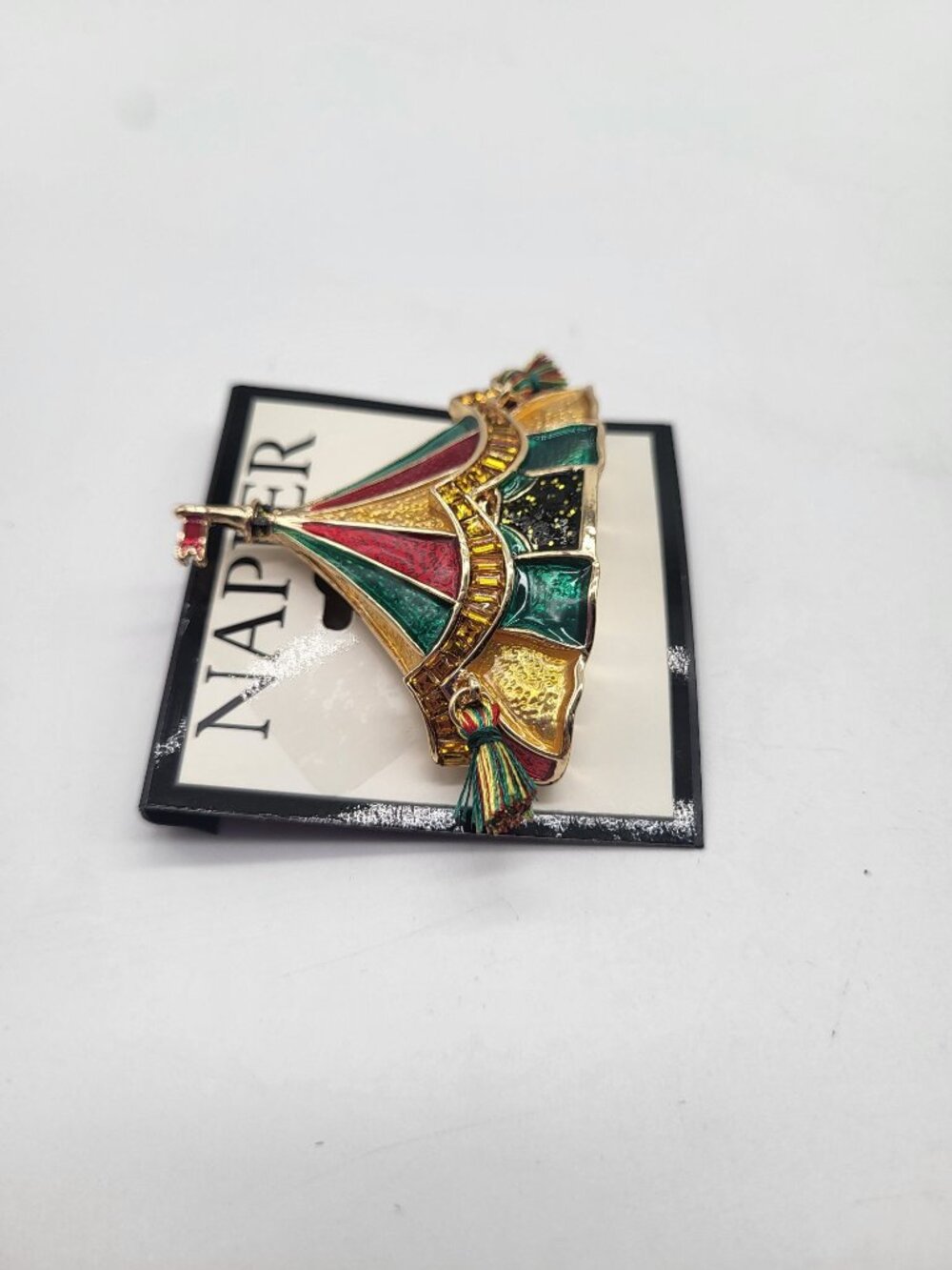 Napier Gold Tone Circus Tent Pin Whimsy Playful Colorful Big Top - Picture 2 of 5